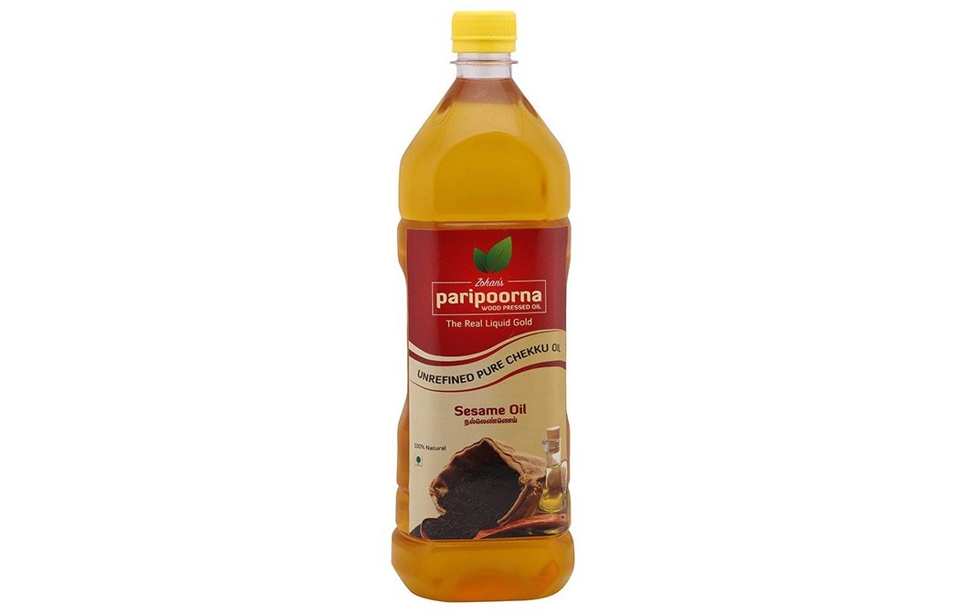 Zohan's Paripoorna Sesame Oil (Unrefined Pure Chekku Oil)   Bottle  1000 millilitre